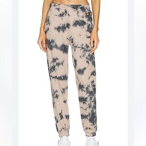 Aviator Nation Tye Die Dusty Navy Tan Joggers Sweatpants Medium